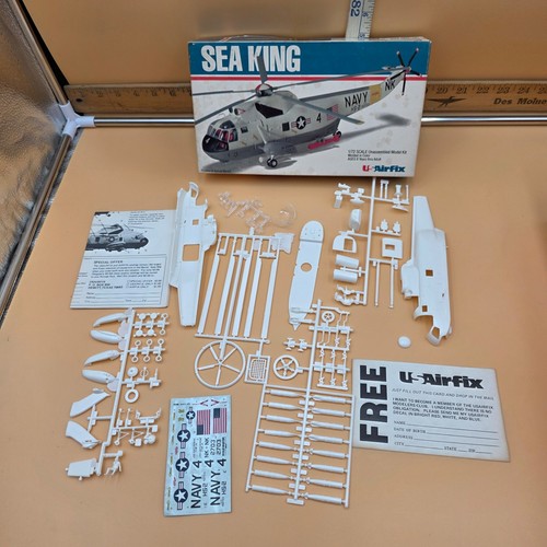 Vintage opened airfix sea king - vintage,